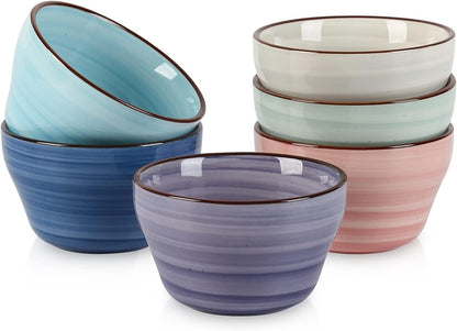 Selamica Ceramic 8oz Bouillon Cups 4 Inch Small Dessert Bowls for Soup Dipping Sauce Coffee