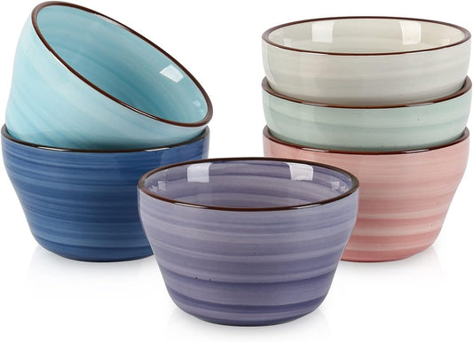Selamica Ceramic 8oz Bouillon Cups 4 Inch Small Dessert Bowls for Soup Dipping Sauce Coffee