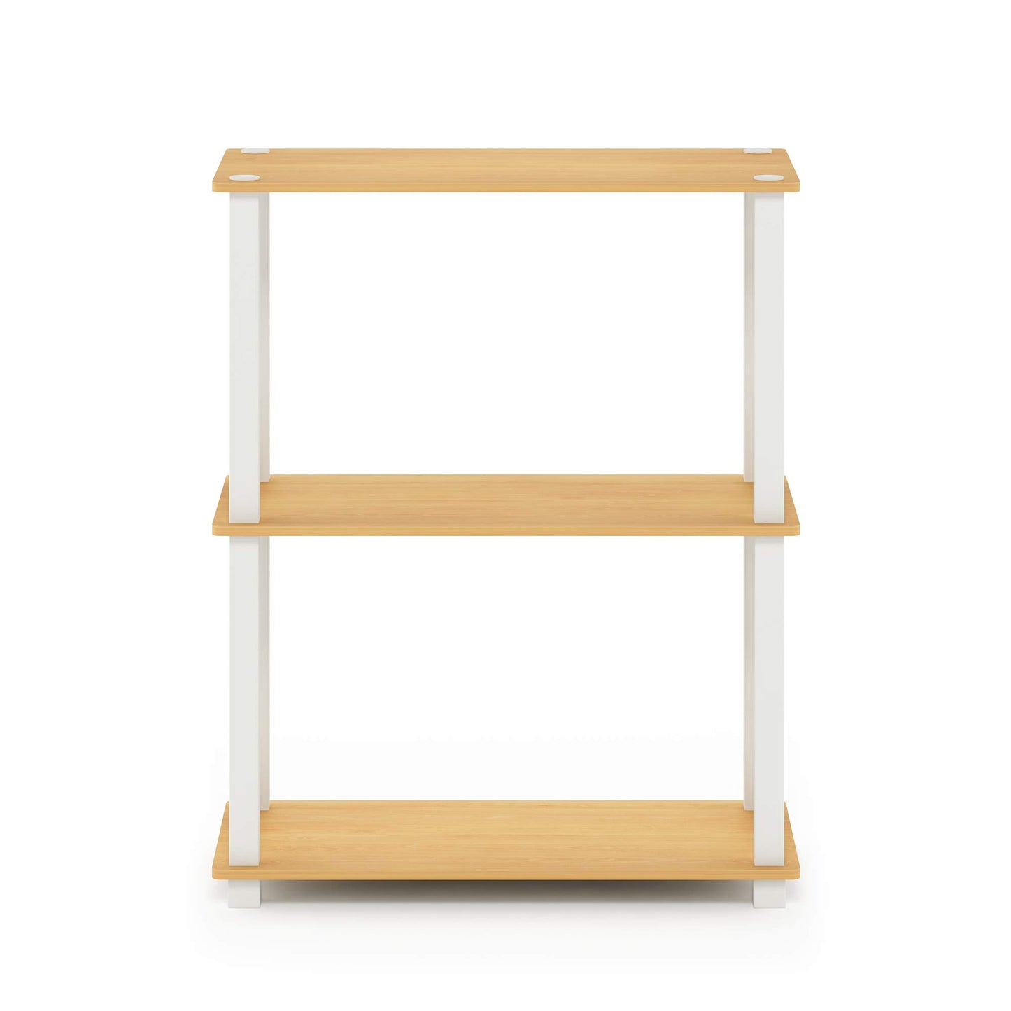 Furinno TURN-S-TUBE Storage Shelves, 3-Tier Book Shelf, Corner Shelf, Toolless Open Shelves, for