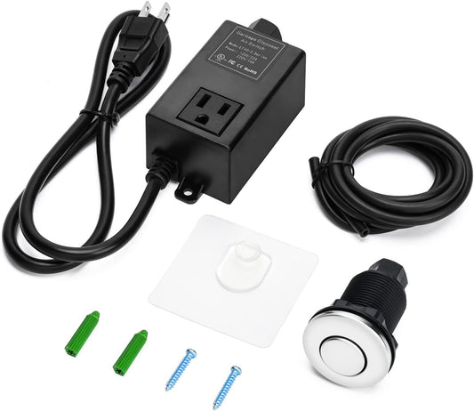 Garbage Disposal Air Switch Kit for SinkTop Waste Disposal with Stainless Steel Polished Short Air