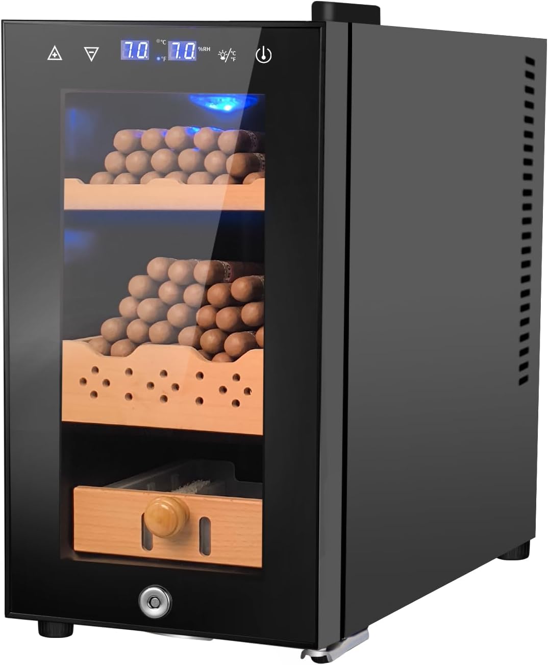 25L Cigar Electric Humidor, 200 Counts Large Capacity,Thermostatic Electric Cooler Cabinet with