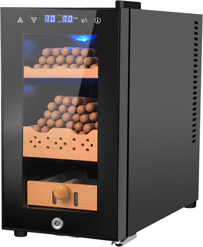 25L Cigar Electric Humidor, 200 Counts Large Capacity,Thermostatic Electric Cooler Cabinet with