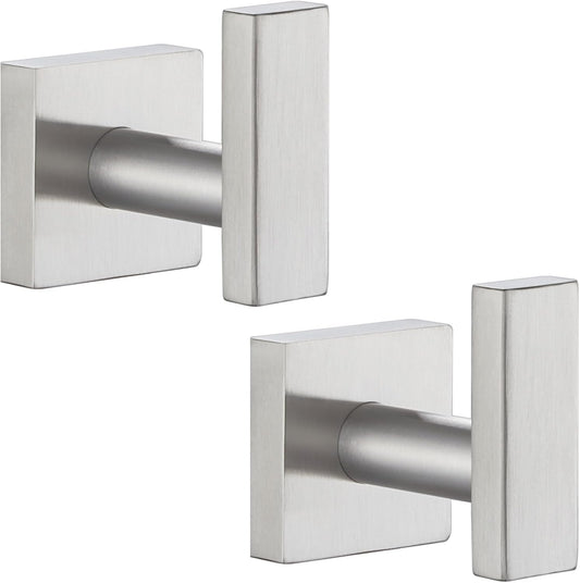 Angle Simple Bathroom Towel Hook 2 Pack, SUS304 Stainless Steel Bath Robe Holder, Modern Coat Hook