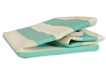DII Durable Woven Striped Storage Bin Collapsible with Soft Rope Handles Reinforced with Metal