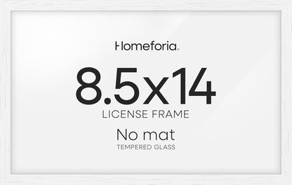 Homeforia 8.5x14 Marriage License Frame White, High End Oak 8.5x14 Certificate White Wood Frames