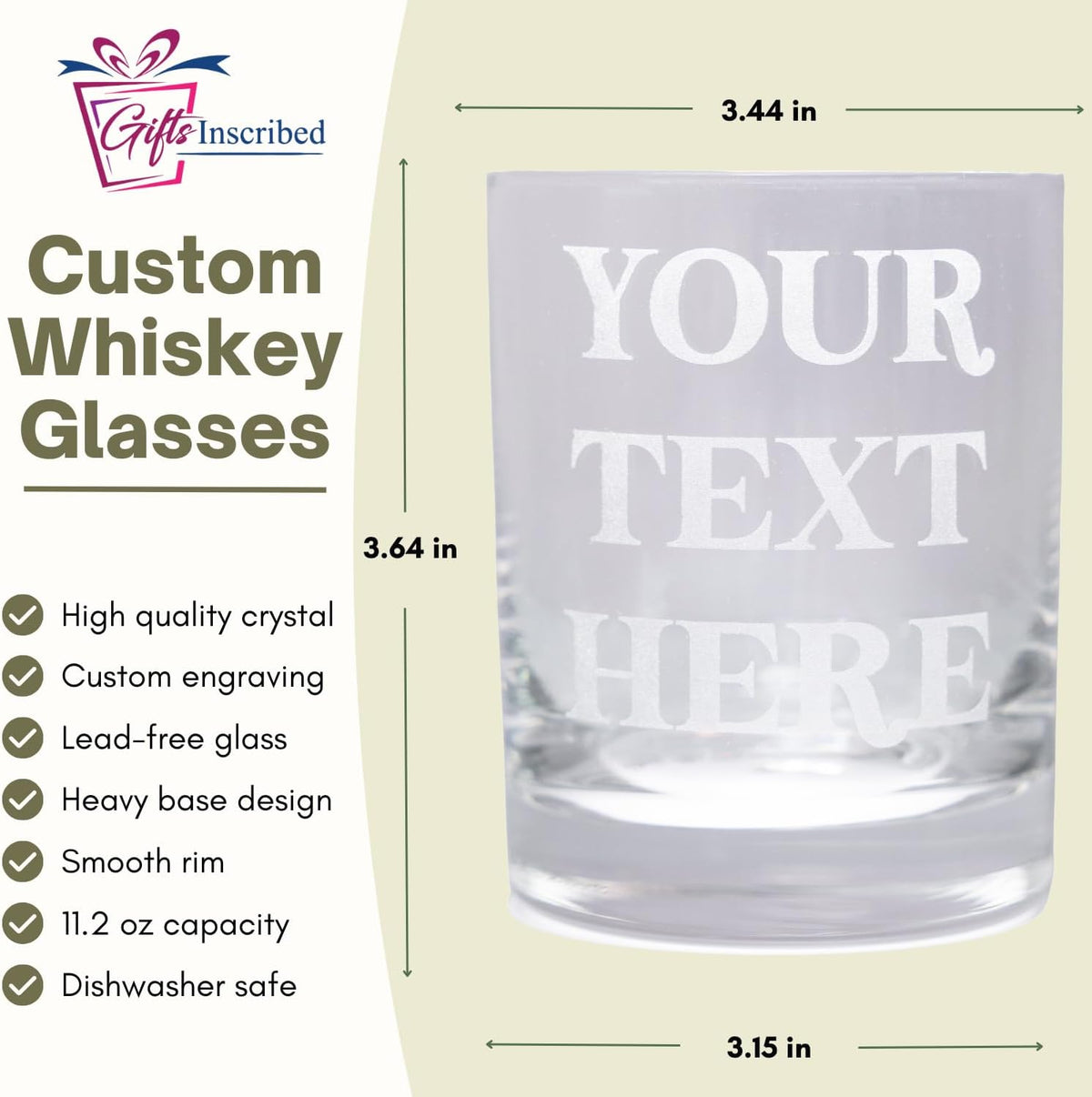 Gifts Inscribed Personalized Whiskey Decanter Set - Engraved Whiskey Decanter Bottle & Set of 4