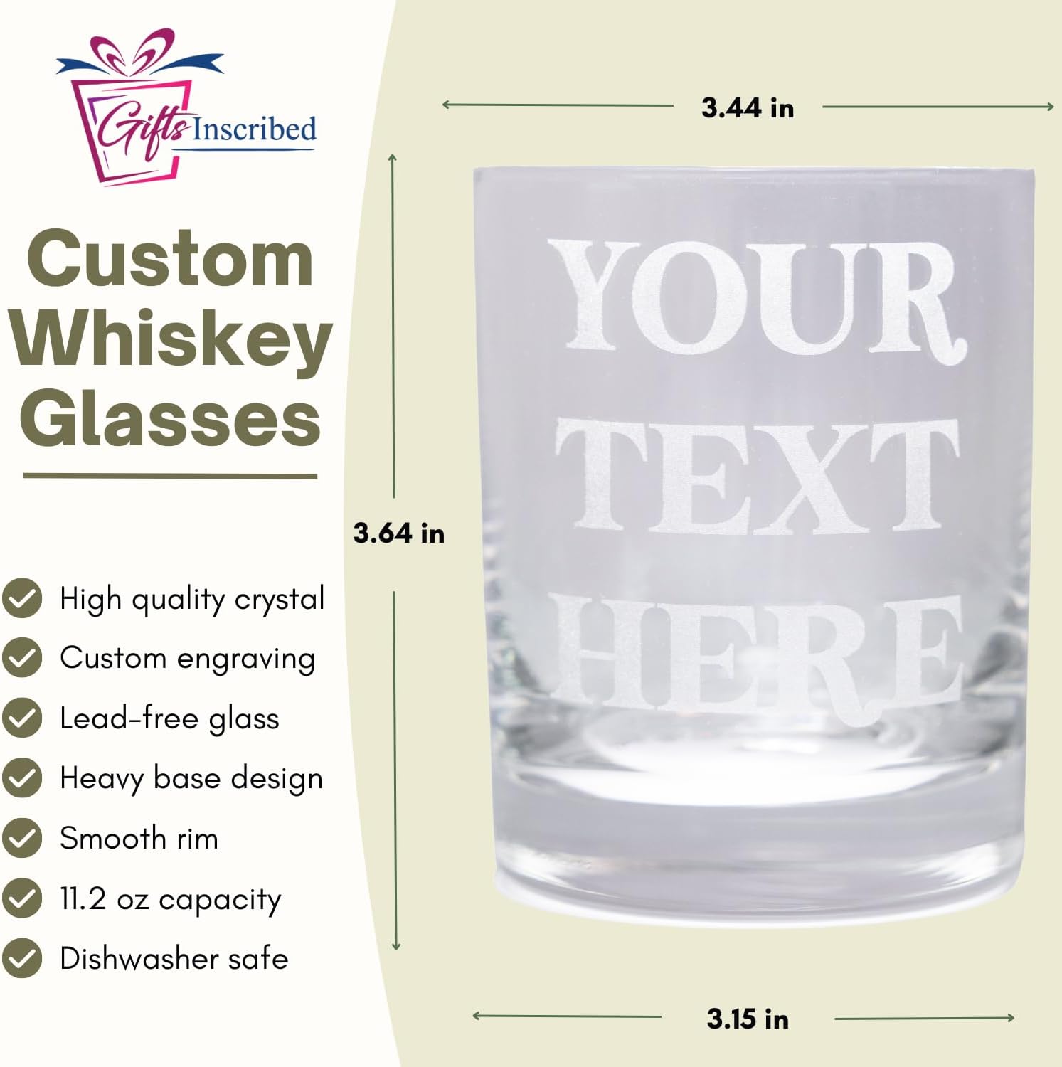 Gifts Inscribed Personalized Whiskey Decanter Set - Engraved Whiskey Decanter Bottle & Set of 4