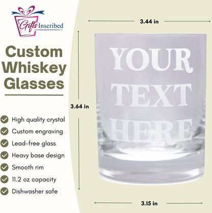 Gifts Inscribed Personalized Whiskey Decanter Set - Engraved Whiskey Decanter Bottle & Set of 4