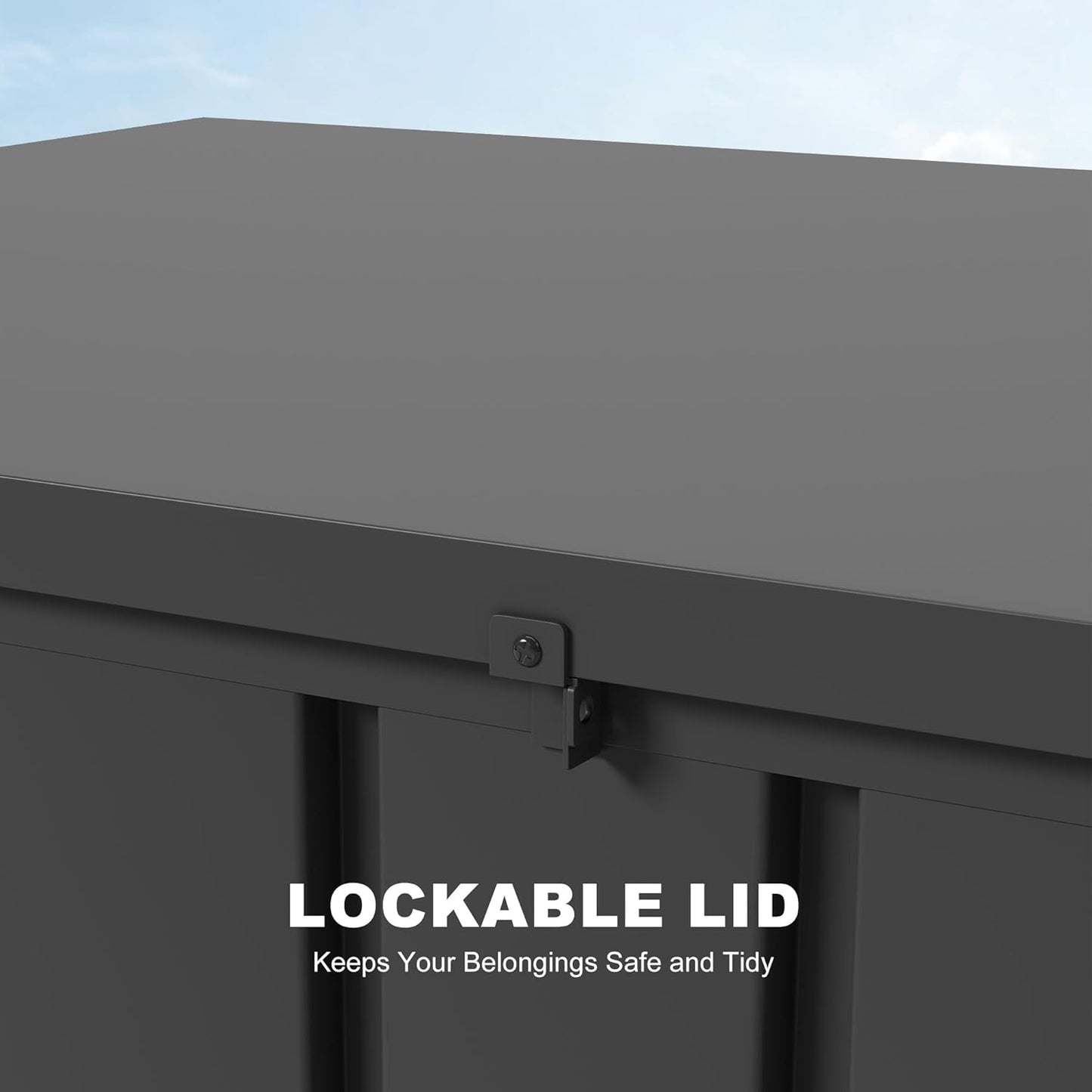 PURPLE LEAF Outdoor Deck Box 150 Gallon Waterproof Lockable Storage Box Container with Lid Deck
