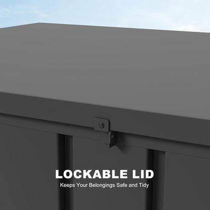 PURPLE LEAF Outdoor Deck Box 150 Gallon Waterproof Lockable Storage Box Container with Lid Deck
