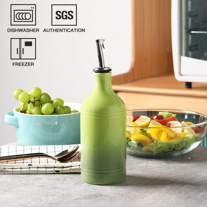 Sweejar Ceramic Olive Oil Dispenser Bottle, Opaque Oil Cruet Protects Oil to Reduce Oxidation