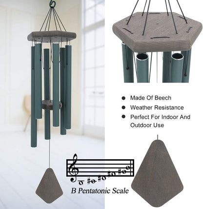 Large Wind Chimes for Outside, 30" Aluminium Wind Chime with Wind Catcher, Outdoor Garden Patio
