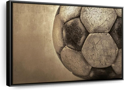 Elephant Stock Worn Soccer Ball Wall Art - Horizontal Framed Canvas - 1-Piece Living Room Wall