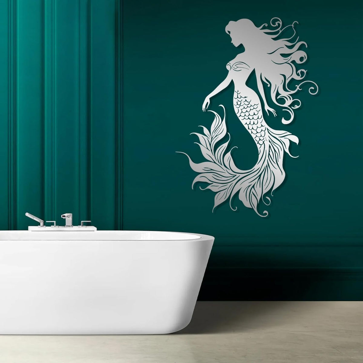 Veplsur Mermaid Metal Wall Art, Metal Mermaid Wall Decor, Marine Biology Wall Decor, Ocean Wall
