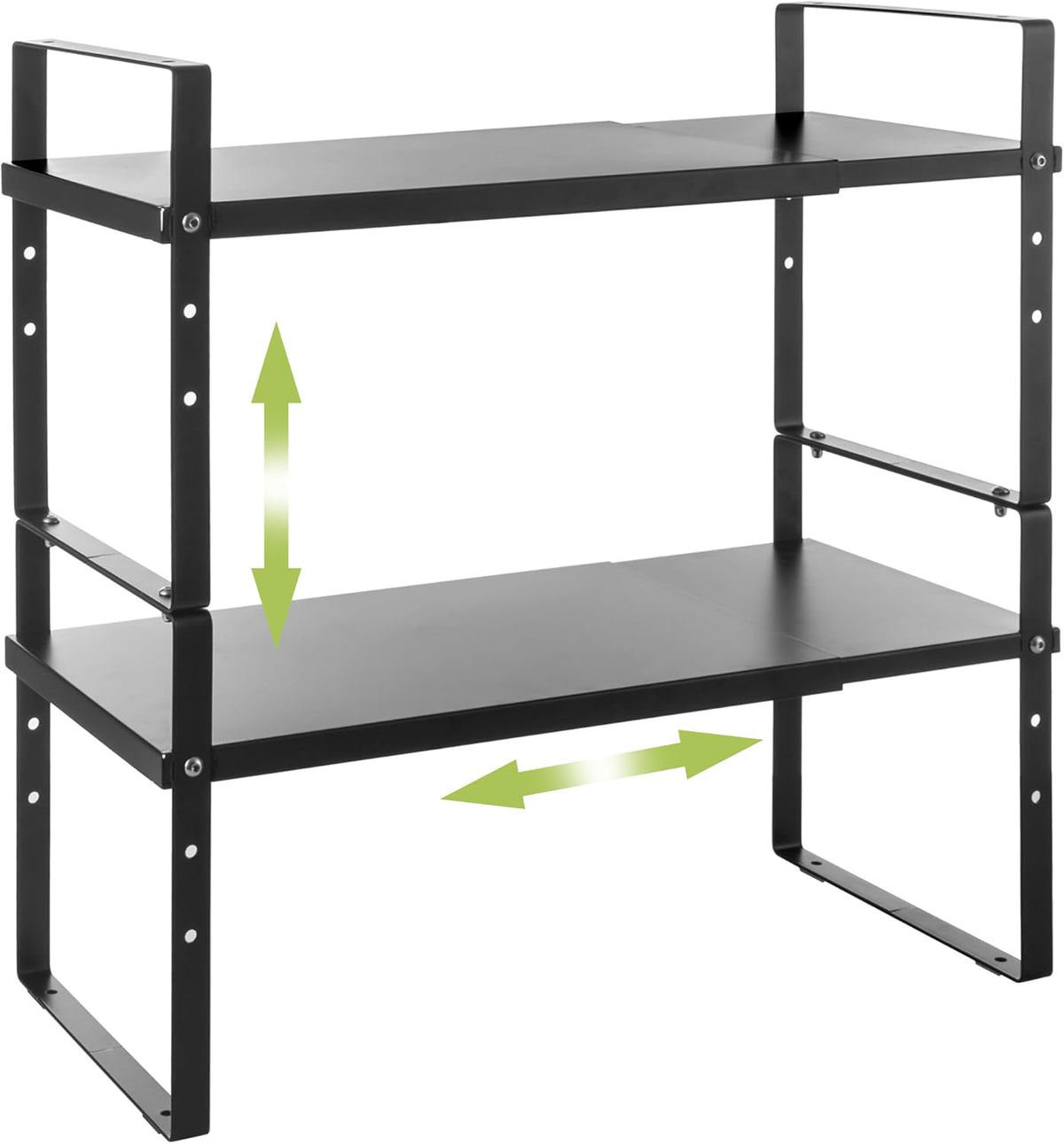 Expandable Cabinet Shelf Organizer Rack, Stackable Kitchen Counter Storage Shelves Stand