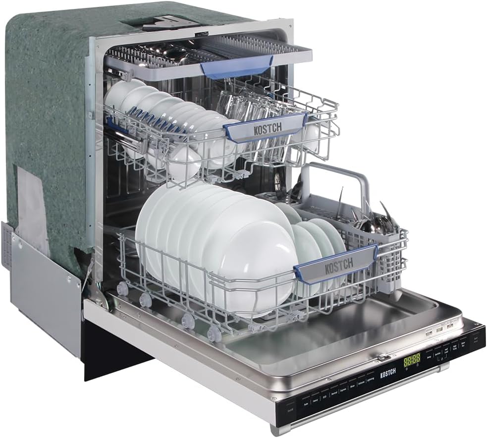 Large Capacity 24 inch Top Control Built-In Dishwasher with Third Rack ??ENERGY STAR Certified