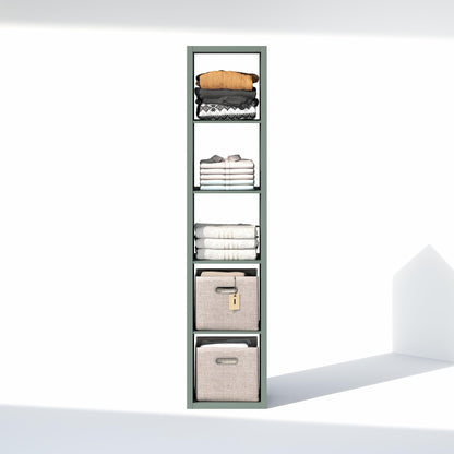 Furinno Cubic Extra Thick 5-Cube Closet Organizers and Storage, Sage Green
