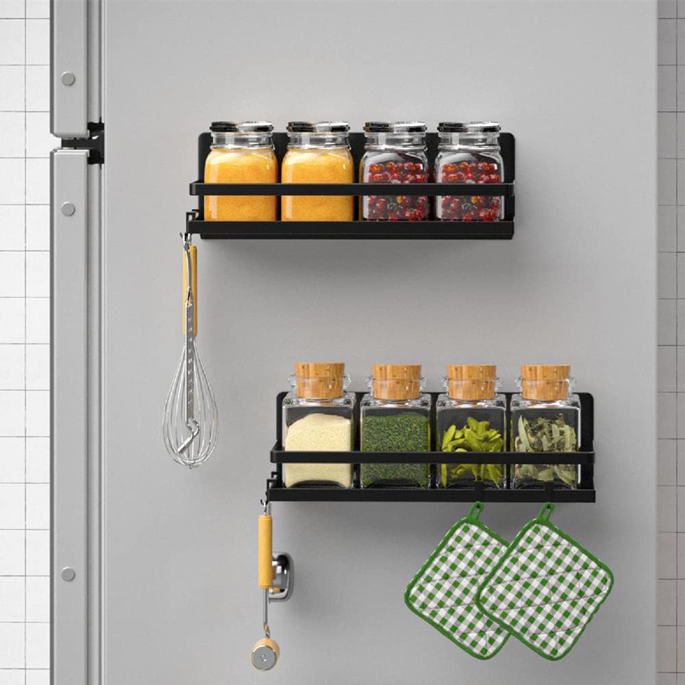 Magnetic Spice Rack Refrigerator Magnetic Shelf Fridge Organizer Space Saver Container for