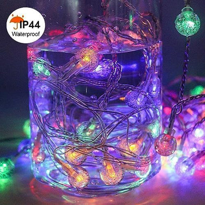 Multicolor Crystal Globe String Lights Plug in 116 Ft. 200 LED 8 Modes with Remote,Waterproof Fairy