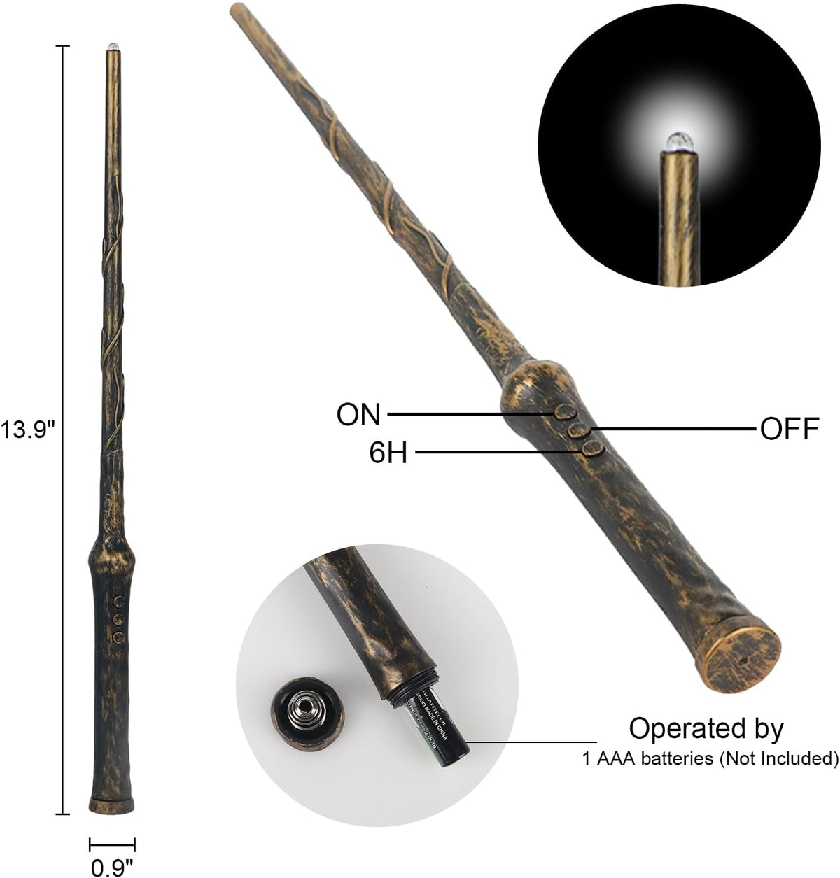 GenSwin 10.8" Floating Candles with Magic Wand Remote Timer, Flameless Taper Candles Flickering