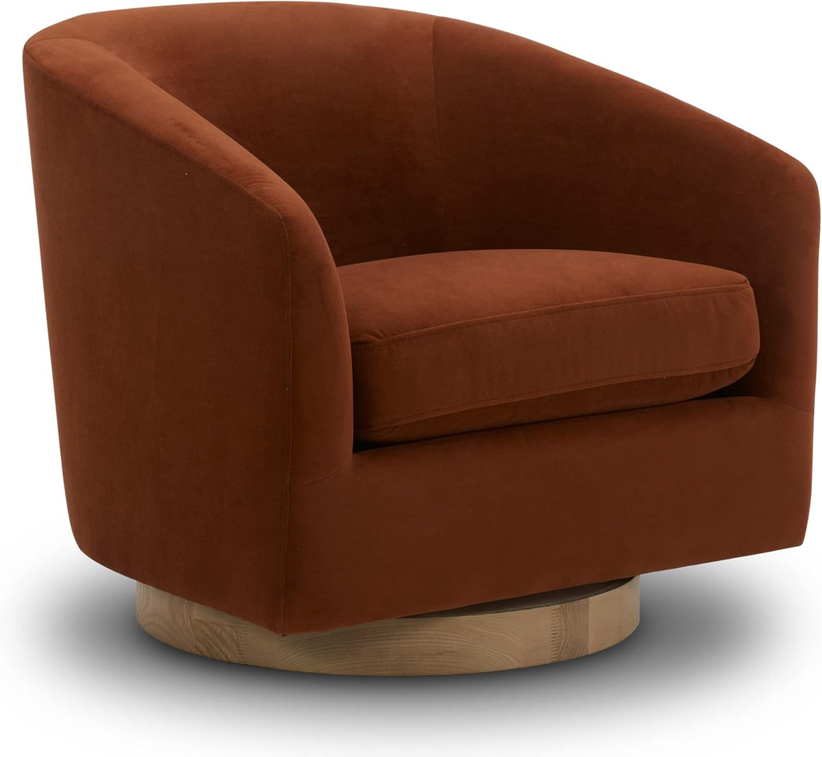 CHITA Swivel Accent Chair, FSC Certified Upholstered Velvet Barrel Chair for Living Room, Fully