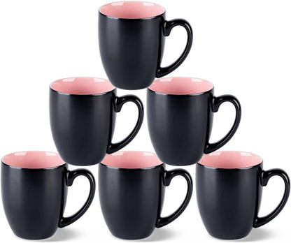 GBHOME 16oz Coffee Mugs Set of 6, Large Ceramic Coffee Mugs for Man, Woman, Dad, Mom, Modern Coffee
