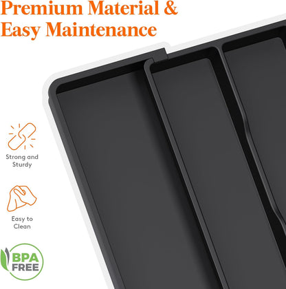 Lifewit Utensil Organizer for Kitchen Drawers, Expandable Cooking Utensil Tray, Adjustable Cutlery