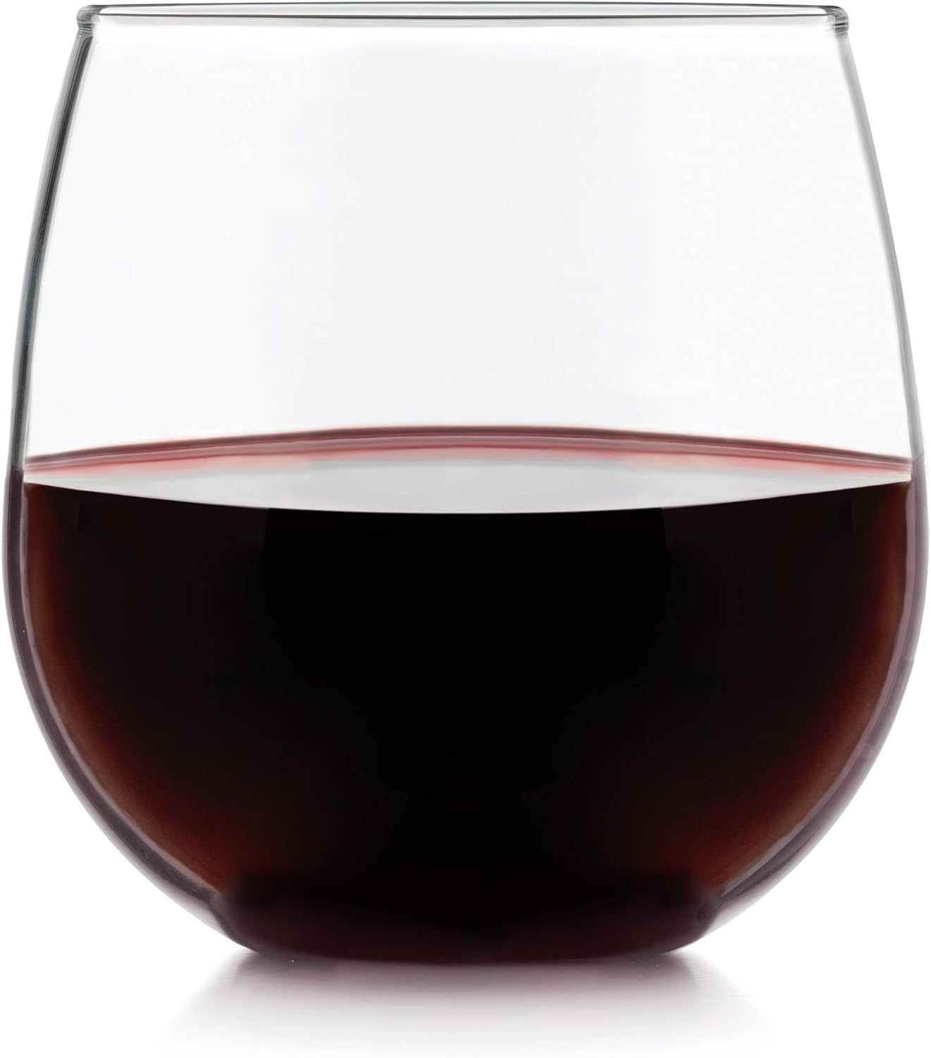 Libbey Stemless Red Wine Glasses, 16.75 Oz Classy, Wide Bowl Stemless Wine Glasses Set of 8, Chip