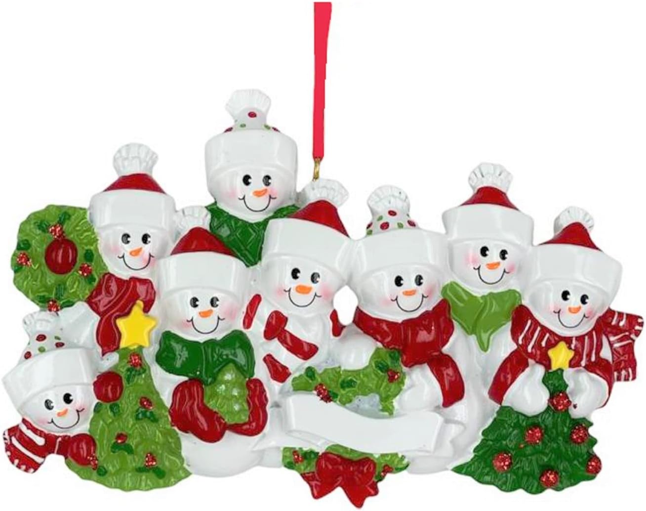 3D Snowman Family of 8 Ornament 2025 Personalized Family Christmas Ornaments 2025 | Snow People