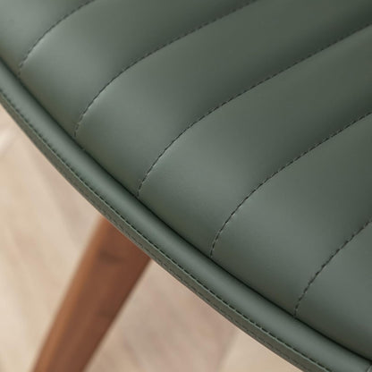LUNLING Swivel Dining Room Chairs Set of 2, Mid Century Modern Green Faux Leather Kitchen Chairs