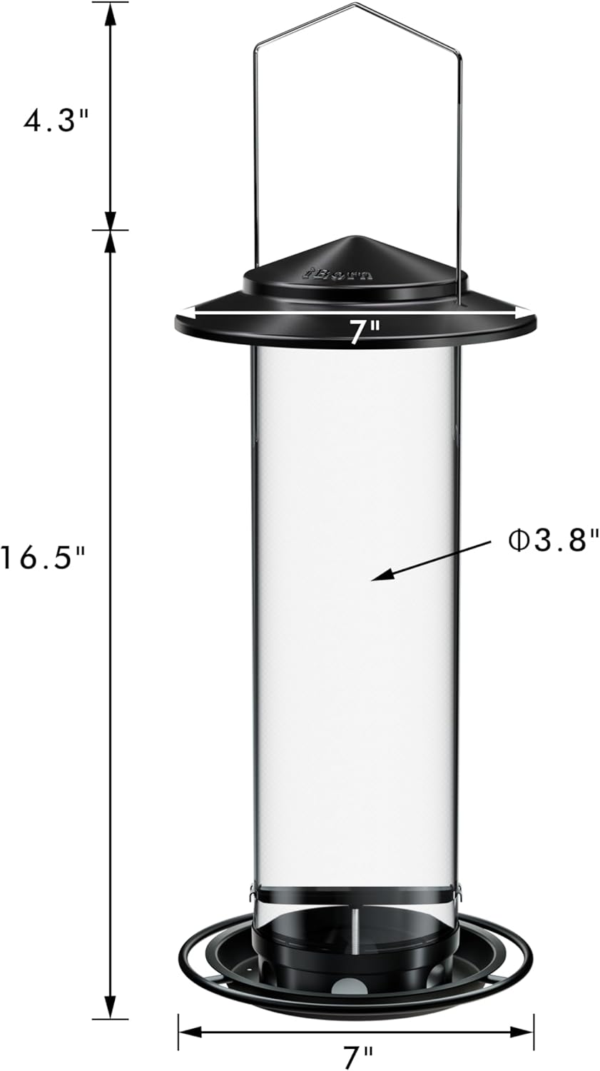 iBorn Metal Bird Feeder for Outside Hanging,Wild Bird Feeders for Cardinal,18cm Large