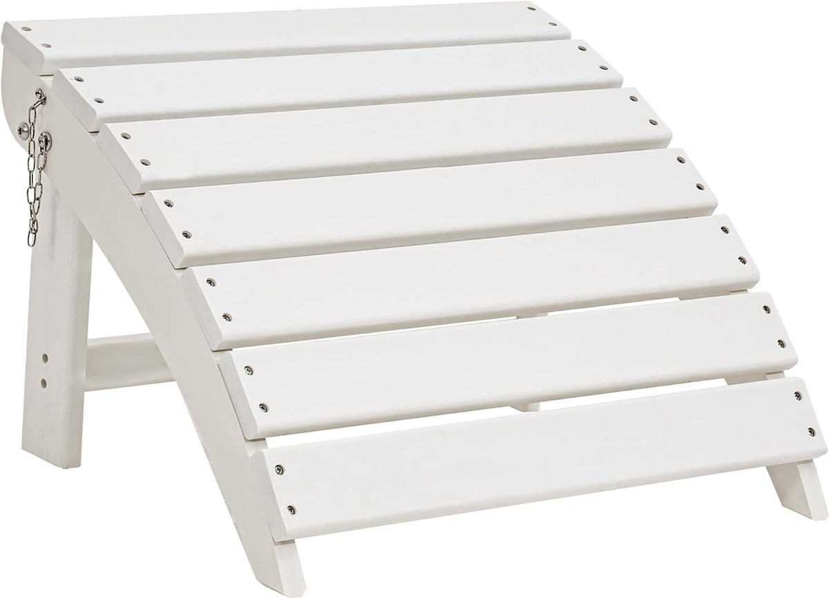 Sundale Outdoor Folding Plastic Adirondack Ottoman, All-Weather Adirondack Chair Footrest, Fade and