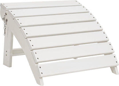 Sundale Outdoor Folding Plastic Adirondack Ottoman, All-Weather Adirondack Chair Footrest, Fade and