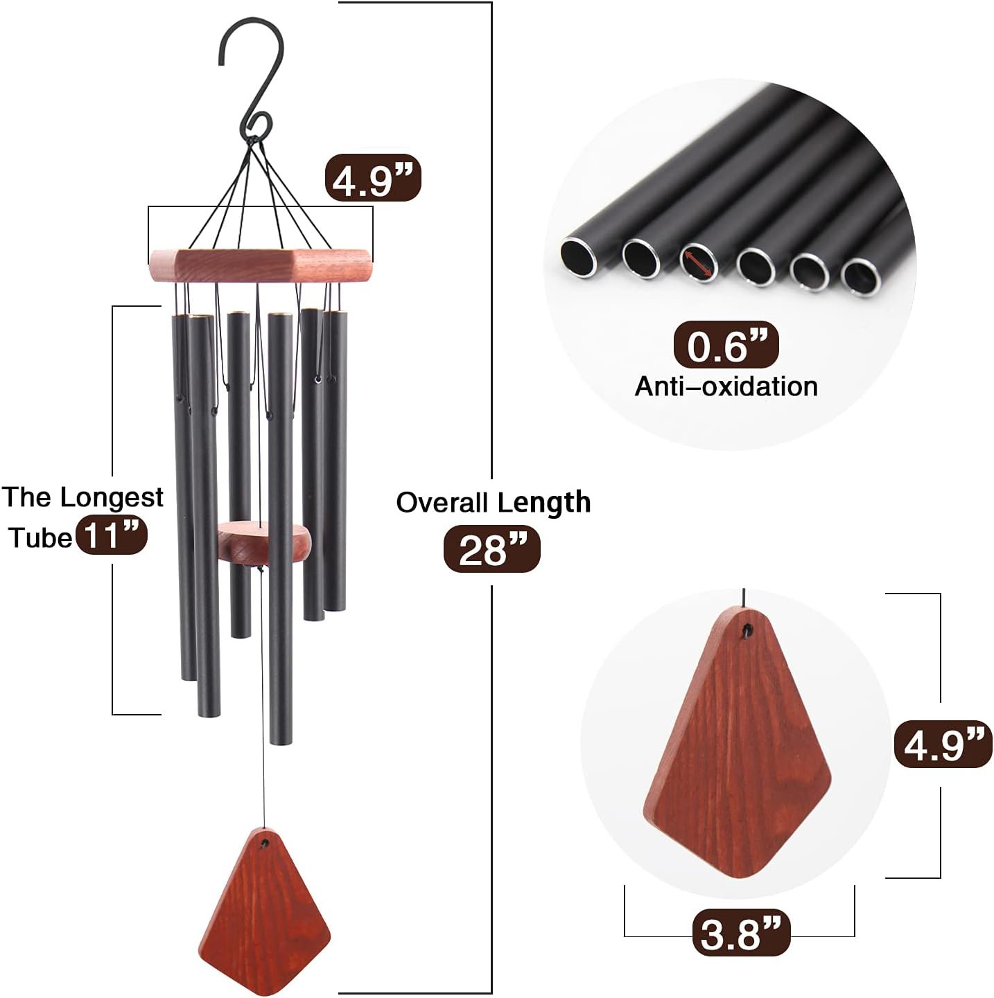 Small Wind Chimes for Outside, Wind Chimes Outdoor Tuned Soothing Melody, Wind Chime for
