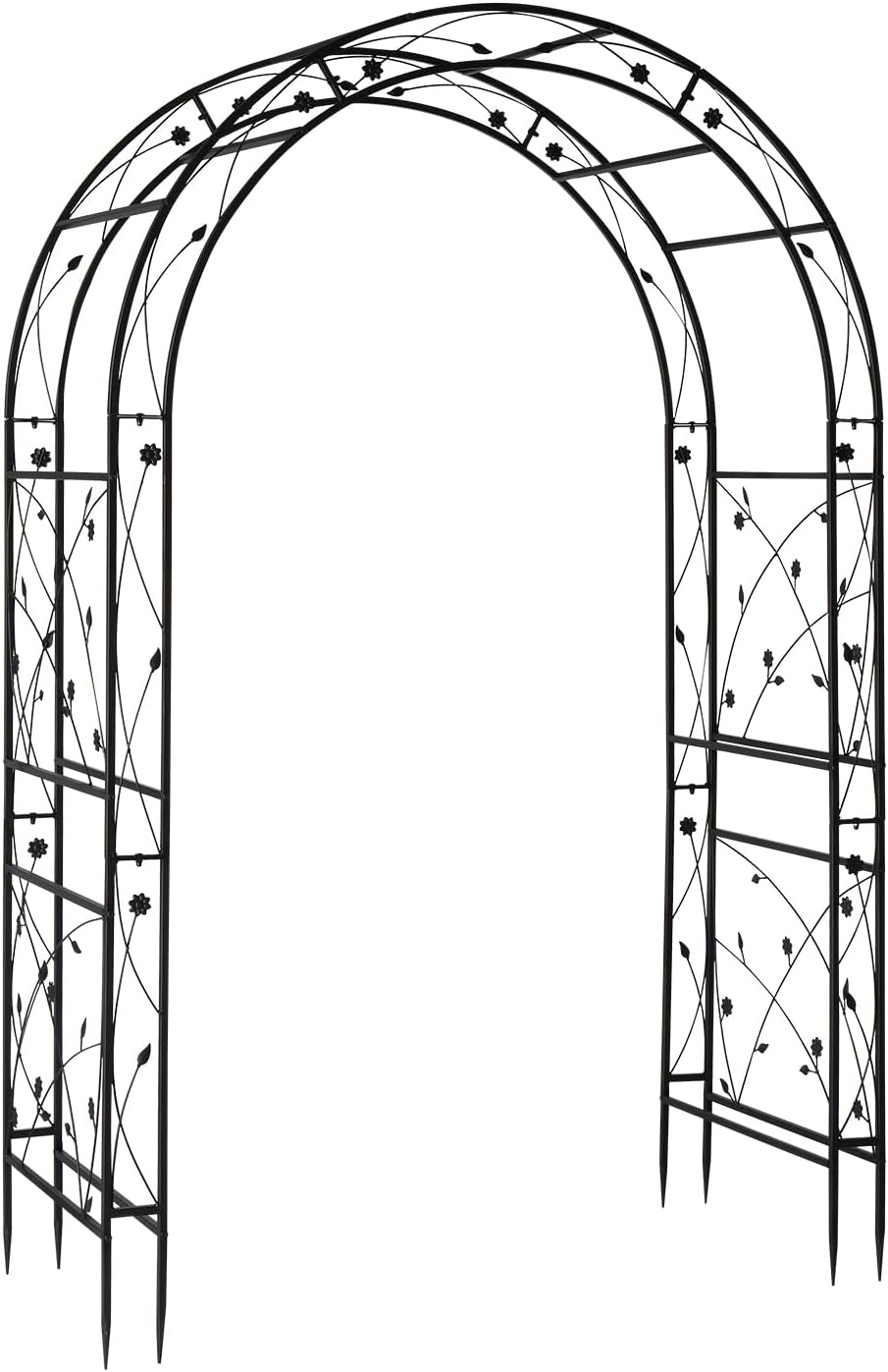 VINGLI Garden Arbor, Arch for Wedding Ceremony Party, Christmas Garden Decor Steel Garden Trellis