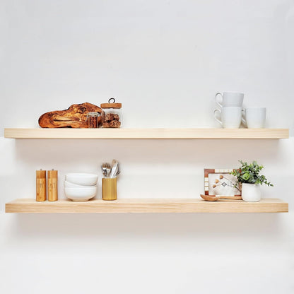 Homeforia 60 inch Wood Floating Shelf, High End Solid Natural Long Wood Shelf for Wall 60 inches