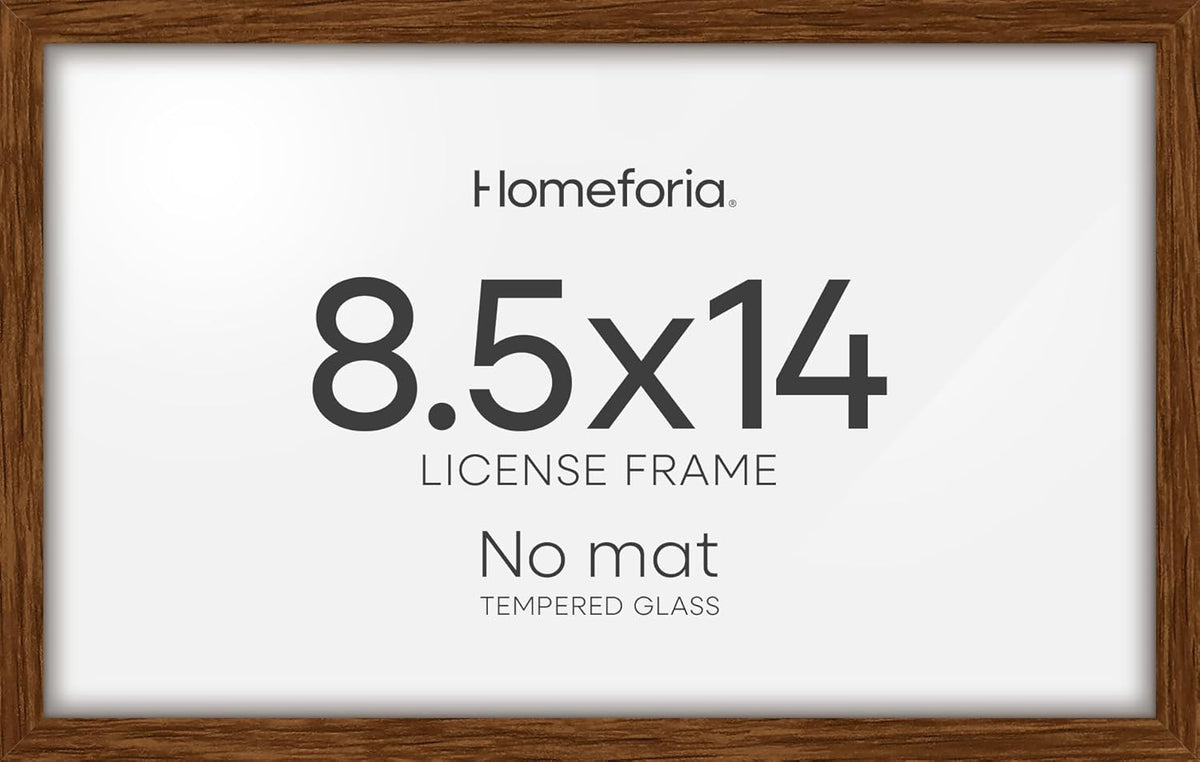 Homeforia 8.5x14 Marriage License Frame Brown, High End Dark Oak 8.5 x 14 Certificate Frames