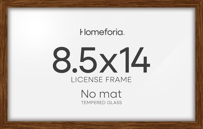 Homeforia 8.5x14 Marriage License Frame Brown, High End Dark Oak 8.5 x 14 Certificate Frames