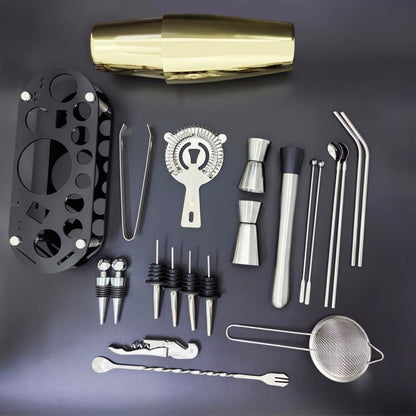 22-Piece Cocktail Shaker Set, 25/20oz Bartender Kit, Bartending Stainless Steel Bar Tools Sets for