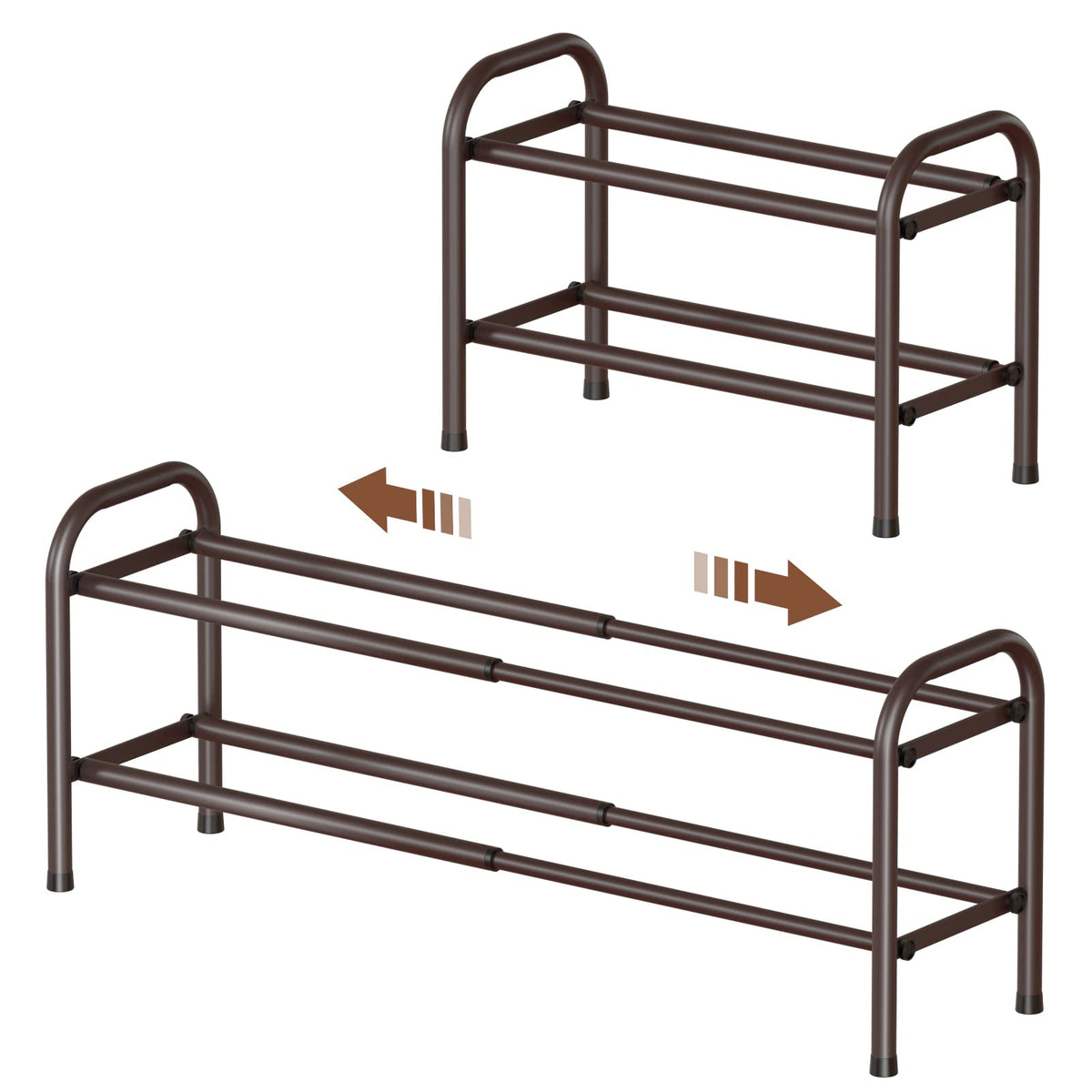 Gonfoam Expandable 2-Tier Shoe Rack for Closet and Entryway, Bronze
