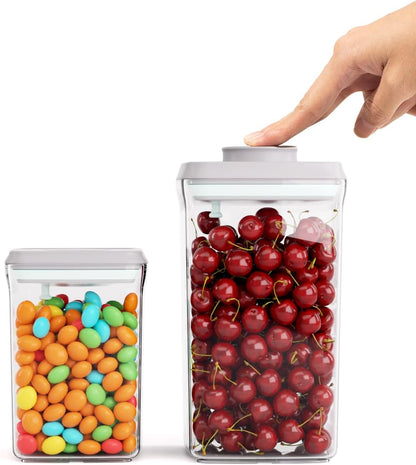 Airtight Pop Food Containers, 2-Piece Leakproof Cereal Containers Pantry Storage Containers with