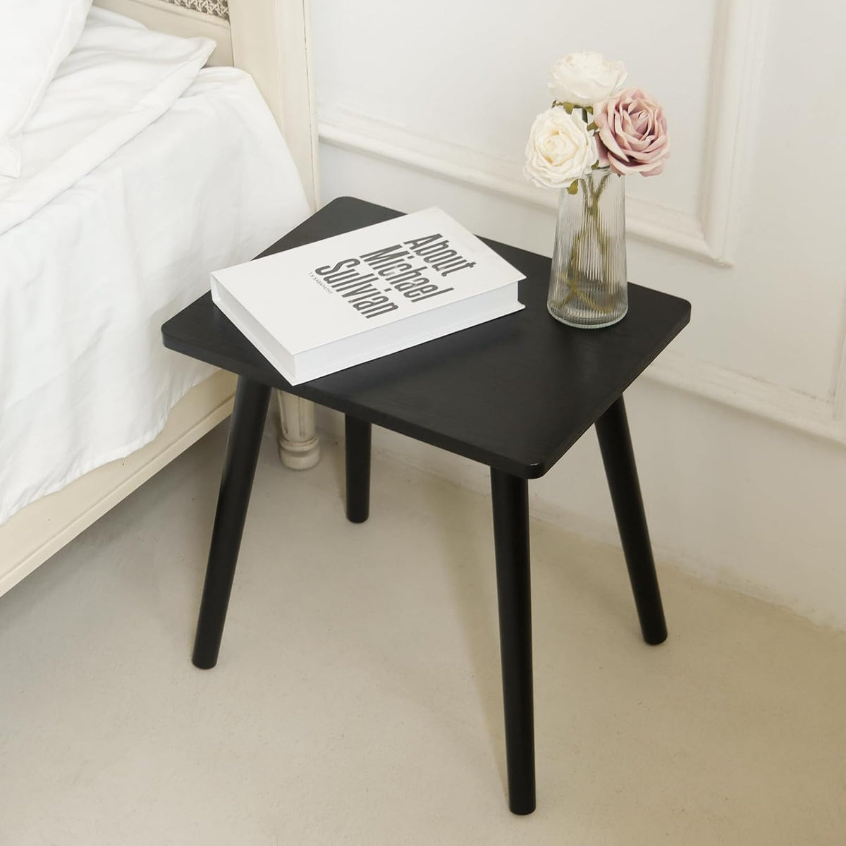AWASEN Side Table, Small Black End Table for Living Room Bedroom Office Small Spaces, Modern Accent
