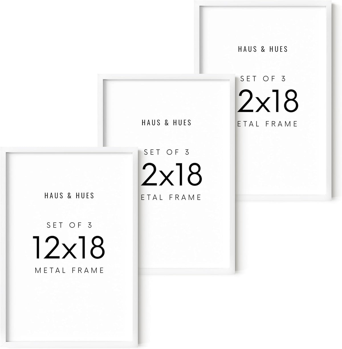HAUS AND HUES 12x18 White Metal Picture Frames - Features Premium Aluminum, Vertical & Horizontal