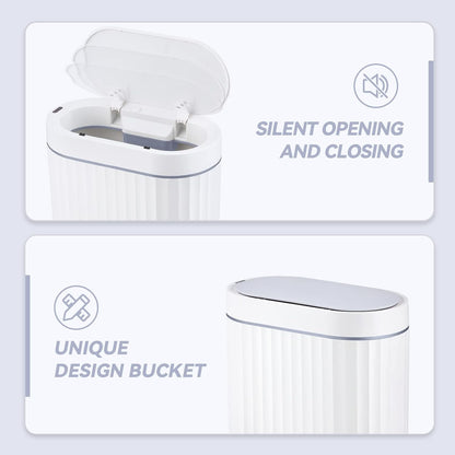 ELPHECO Bathroom Motion Sensor Trash can 2 Gallon Automatic Garbage Can, Slim Plastic Smart Trash