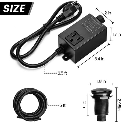 Garbage Disposal Air Switch Kit for SinkTop Waste Disposal with Stainless Steel Black Short Air
