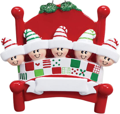 Bedtime Family of 5 Ornament 2025 Personalized Family Christmas Ornaments 2025 | Tucked in Together