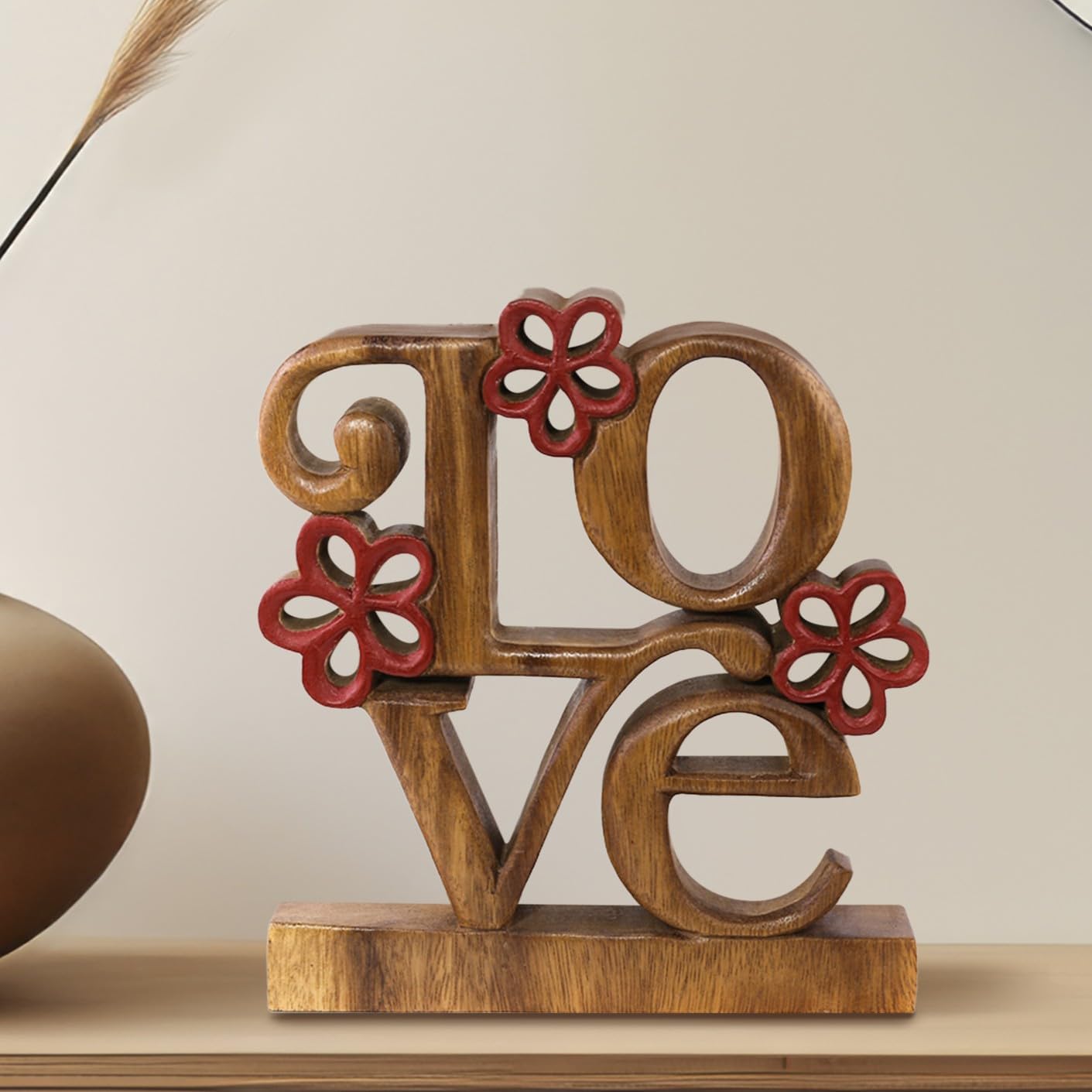 Decozen Gifts for Mom - Wooden Love Letters Sculpture - Mother's Day Birthday Gifts, Home, Office