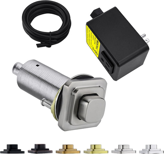 BESTILL Garbage Disposal Air Switch Kit, Square Raised Push Button Ideal for Long Nails, Cordless