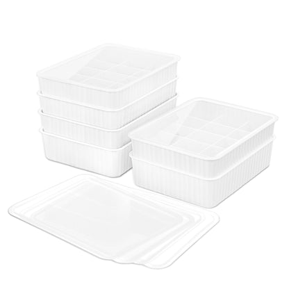 Cetomo 15 Cells Plastic Underwear Sock Drawer Organizer with Lid, Lidded Storage Box with Dividers