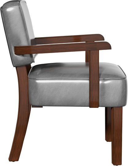 PU Leather Accent Chair, Oversized Living Room Chairs with Soft Seat and Armrests, Armchair for